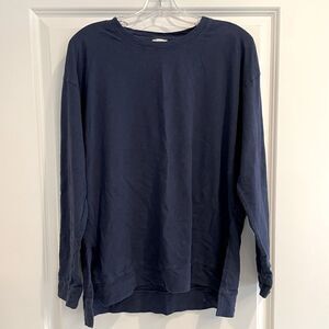 EUC J. Crew Blue Long Sleeve Tunic Top Sz. L